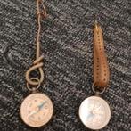 2 antieke messing (zak) kompassen uit circa 1920-1940, Antiek en Kunst, Antiek | Koper en Brons, Ophalen of Verzenden