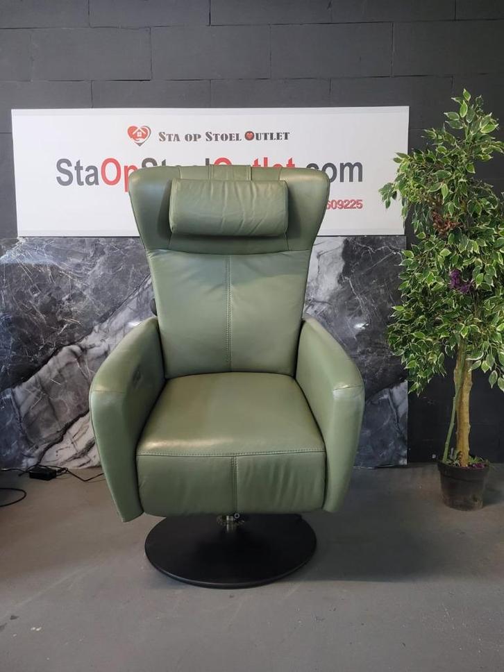 Sta op stoel Prominent Sorisso Eucalyptus Groen, Huis en Inrichting, Fauteuils, Zo goed als nieuw, Leer, 50 tot 75 cm, Minder dan 75 cm