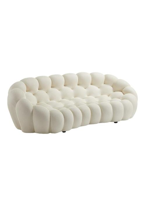 OHNO Furniture Victoria - Bubbel 3-Zits Bank - Wit, Huis en Inrichting, Banken | Bankstellen, Nieuw, Rechte bank, Stof, Overige materialen