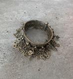 Vintage etnische tribale sterling zilveren bedelarmband, Ophalen, Gebruikt, Met bedels of kralen, Zilver
