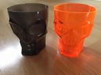 2 bekers schedel oranje en zwart, Ophalen of Verzenden, Zo goed als nieuw, Overige stijlen, Overige materialen