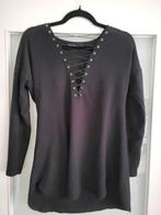 Zwarte Zanzea Longsleeve met Veters - Maat S, Kleding | Dames, Zwart, Ophalen of Verzenden, Zo goed als nieuw, Maat 36 (S)