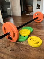 Pump halterset, dumbbells, polsgewichten, hip thrust riem, Sport en Fitness, Ophalen of Verzenden, Zo goed als nieuw, Halterset