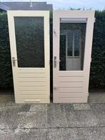 2x Hardhouten Achterdeur/Schuurdeur linksdraaiend, Doe-het-zelf en Verbouw, Deuren en Horren, Ophalen, Gebruikt, 80 tot 100 cm