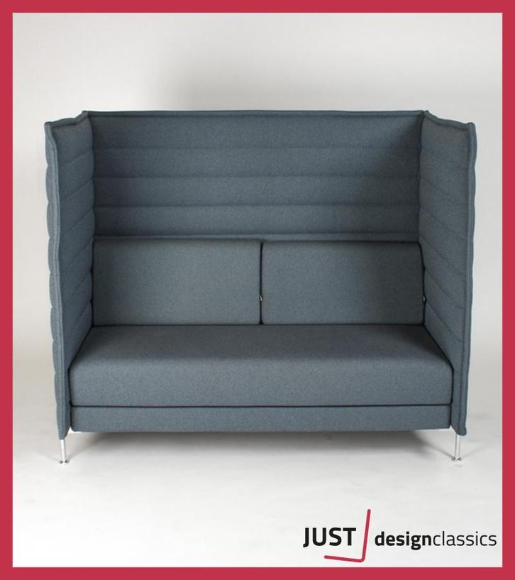 Vitra Alcove Highback 2-zits Sofa Blauw / Grijs, Huis en Inrichting, Fauteuils, Zo goed als nieuw