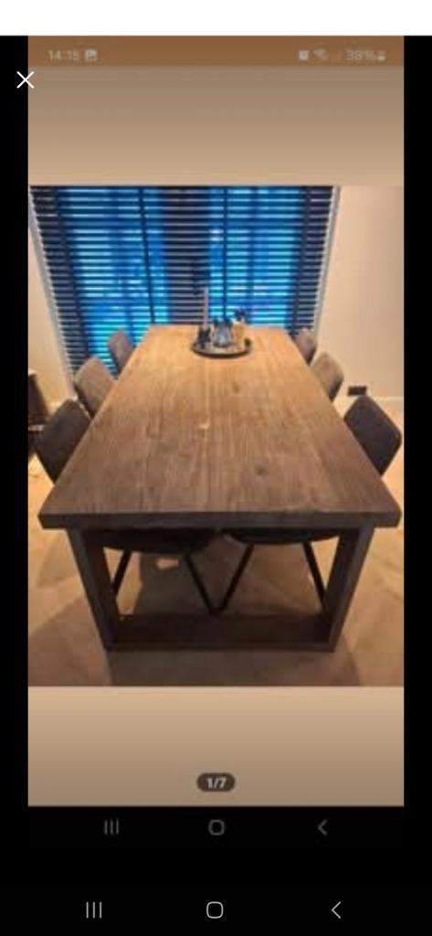 Eettafel met stoelen, Huis en Inrichting, Complete eetkamers, Gebruikt, 6 tot 8 stoelen, Ophalen