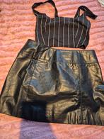 Leuke lerenrok en topje Maat 34, Kleding | Dames, Rokken, Zwart, Ophalen of Verzenden, Zo goed als nieuw, Maat 34 (XS) of kleiner