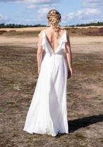 Trouwjurk wit, lage rug + sluier - mt 36 - Mark Lesley, Kleding | Dames, Ophalen, Trouwjurk, Wit, Mark Lesley