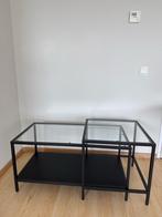 Salon Tafel Zwart/Glas, Ophalen, 50 tot 100 cm, Zo goed als nieuw, Metaal