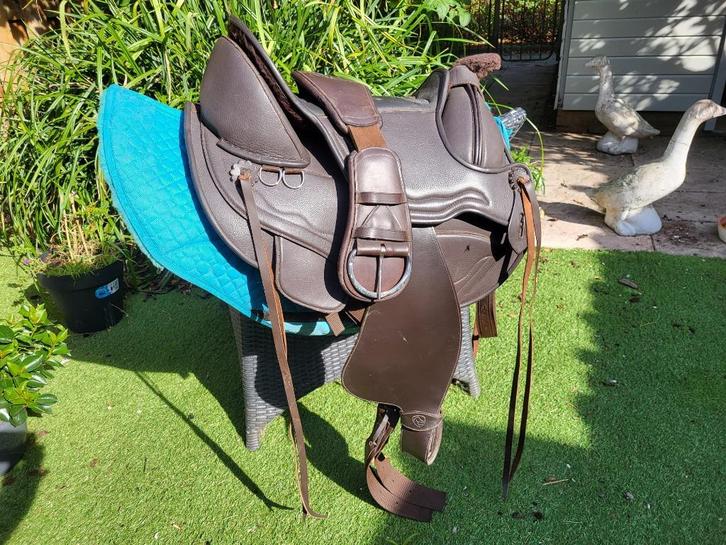 Tiamo edix westernzadel bruin maat s Incl dekje singel enz, Dieren en Toebehoren, Paarden en Pony's | Zadels, Zo goed als nieuw