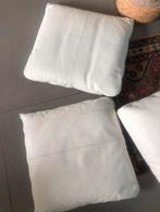 Prachtige set (3) XL dik leren KUSSENS maatwerk!, Ophalen, Gebruikt, Wit