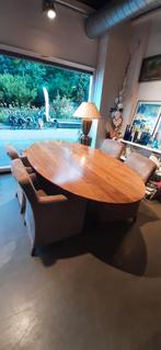 Ovale Massief Houten Design Eettafel, Ophalen, 100 tot 150 cm, Design, 200 cm of meer