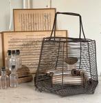 Brocante oude Franse draad eiermand, Ophalen of Verzenden