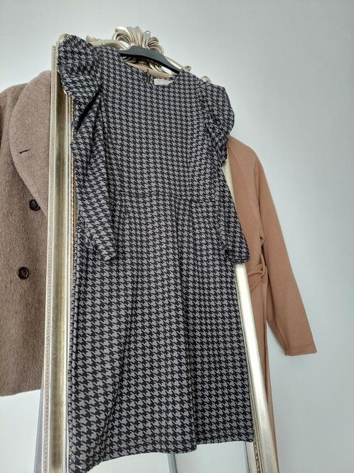 De Bijenkorf korte geruite jurk zwart donkergrijs 34 / 36, Kleding | Dames, Jurken, Zo goed als nieuw, Maat 34 (XS) of kleiner