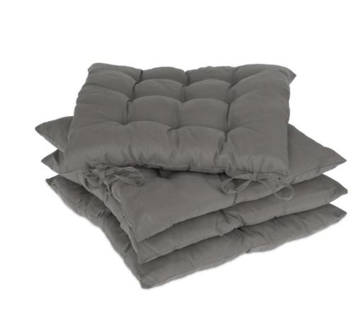 Stoelkussens set van 4 grijs - nieuw-, Tuin en Terras, Tuinmeubel-accessoires, Nieuw, Ophalen of Verzenden
