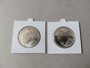 2x 1/2 oz silver Turtle munten 2012 (Fuji) en 2014 (Niue) beschikbaar voor biedingen