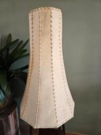 Vintage / retro varkensleren hoge lampenkap, Ophalen of Verzenden, Gebruikt, Rond, 50 cm of meer