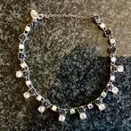 Ketting, metaal, kristallen, kort, vintage, Ophalen, Gebruikt, Zilver, Overige materialen