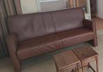 Bruin leren bank, Ophalen, Gebruikt, 75 tot 100 cm, Leer