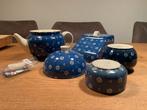 Antiek blauw ontbijtservies nog losse servies delen, Ophalen of Verzenden