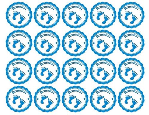 Traktatie bedankjes stickers vel babyvoetjes met naam, Hobby en Vrije tijd, Stickers en Plaatjes, Nieuw, Sticker, Ophalen of Verzenden