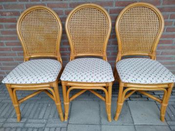 3  stoelen - Riet rotan manou beschikbaar voor biedingen
