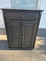 Leuke brocante zwarte grenen houten meidenkast, Ophalen, Zo goed als nieuw, 25 tot 50 cm, 50 tot 100 cm