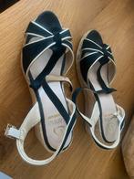 Kanna Sandalen Sleehak Mt 40 Zwart/Goud ZGAN, Kleding | Dames, Zwart, Zo goed als nieuw, Kanna, Sandalen of Muiltjes