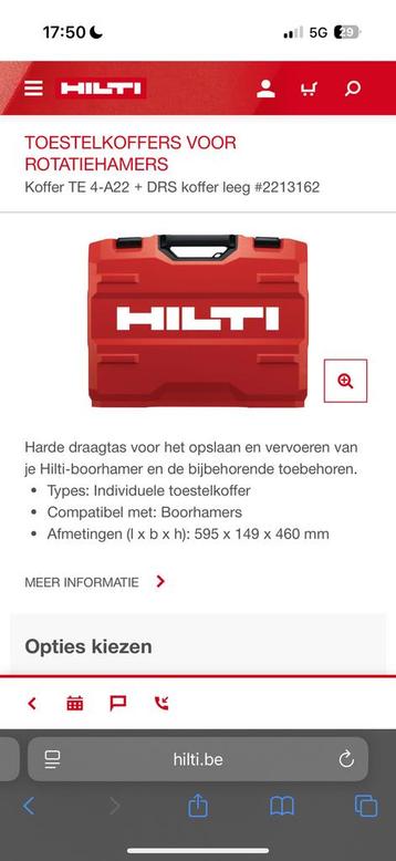 Hilti TE 4-A22+ DRS Koffer met Inlay beschikbaar voor biedingen