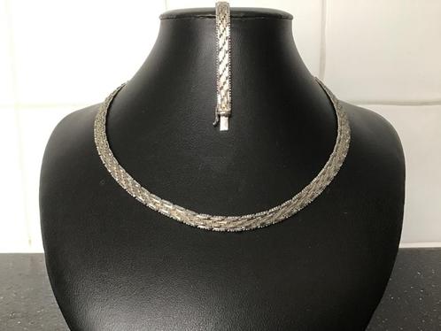 Zilveren Ketting en Armband Set. 835 gemerkt., Sieraden, Tassen en Uiterlijk, Kettingen, Gebruikt, Zilver, Ophalen of Verzenden