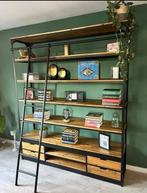Mangohouten boekenkast, Huis en Inrichting, Kasten | Boekenkasten, Ophalen, 200 cm of meer, 150 tot 200 cm, Zo goed als nieuw