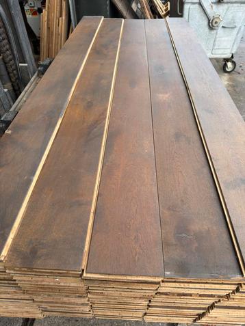 Eiken vloer 46 of 70m2 massief vloerdelen 18cm breed 2cm dik beschikbaar voor biedingen