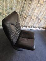 Leren draaifauteuil Leolux (muisgrijs), Ophalen, Gebruikt, 50 tot 75 cm, Leer