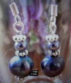 Zwarte zoetwater parel oorbellen., Sieraden, Tassen en Uiterlijk, Oorbellen, Overige materialen, Hangers, Zwart, Nieuw