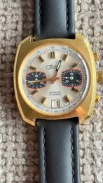 Vintage Heuralp horloge chronograaf, Overige merken, Staal, Polshorloge, Ophalen of Verzenden