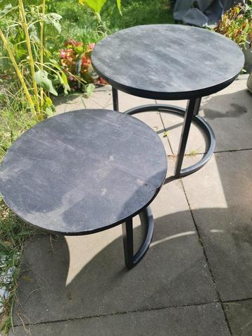 Ronde salontafels zwart 2 stuks beschikbaar voor biedingen