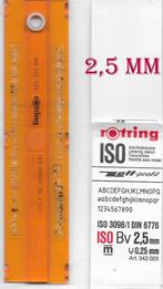 LETTERSJABLOON ROTRING 0.25X2.5MM, Ophalen of Verzenden, Zo goed als nieuw, Overige typen