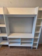 Strak witte tv en boekenkast in een, 150x150cm compact model, Ophalen, Zo goed als nieuw