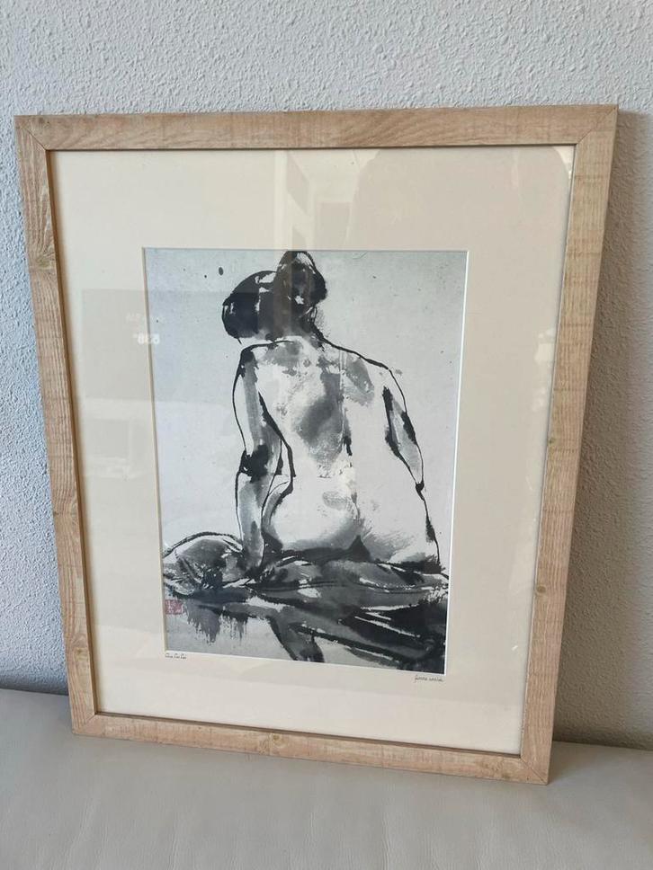 Zittende vrouw - Qu Lei Lei, Antiek en Kunst, Kunst | Tekeningen en Foto's, Ophalen