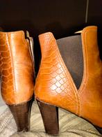 Cognac leren dameslaarsjes maat 38, Ophalen of Verzenden, Gedragen, Bruin, Lage of Enkellaarzen