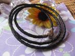 Pandora * zwart leder * ZGAN * armband / ketting * 60 cm *, Ophalen of Verzenden, Zo goed als nieuw, Zwart, Leer