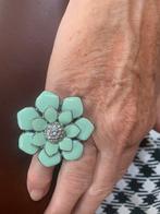 Exclusieve geëmailleerd met strass versierde ring, Ophalen of Verzenden, Nieuw, Dame, Met strass