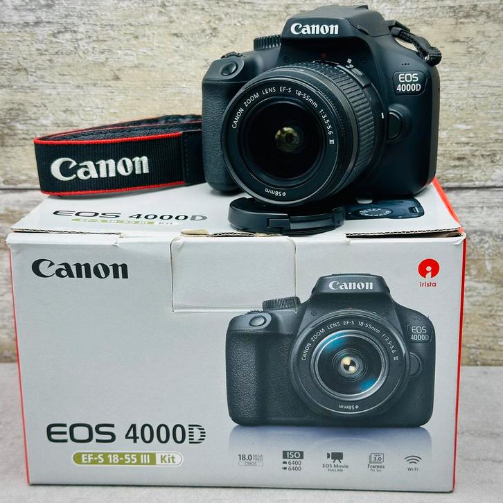 Canon EOS 4000D Set + WiFi + Lens 18-55 mm Nieuwstaat, Audio, Tv en Foto, Fotocamera's Digitaal, Zo goed als nieuw, Spiegelreflex