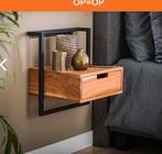 Houten nachtkastje industrieel, Huis en Inrichting, Slaapkamer | Nachtkastjes, Minder dan 45 cm, Nieuw, Ophalen of Verzenden, Minder dan 55 cm