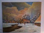 Schilderij winter landschap ca 60x80 cm, Antiek en Kunst, Kunst | Schilderijen | Klassiek, Ophalen of Verzenden