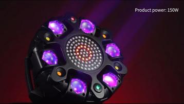 6-armige movinghead (leds, lasers, RGB wash en stroboscoop) beschikbaar voor biedingen