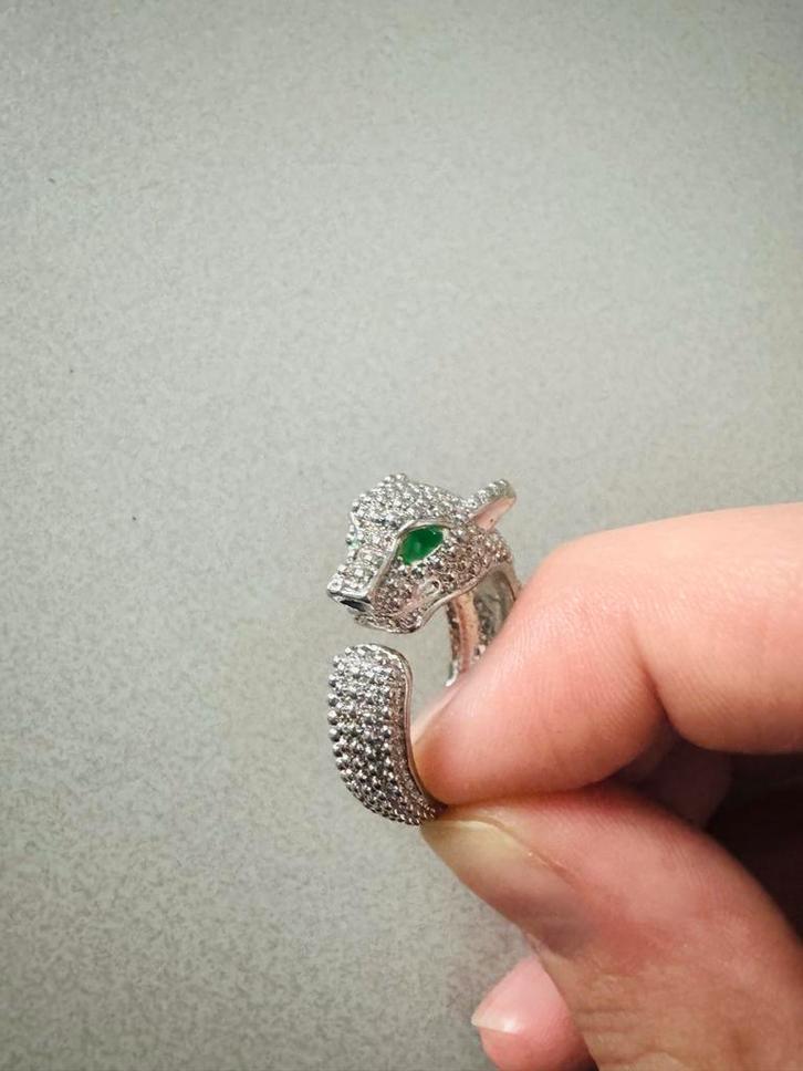 Panter ring, Sieraden, Tassen en Uiterlijk, Ringen, Nieuw, Dame, Zilver, Verzenden