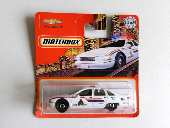 Chevy Caprice Classic Police wit Matchbox (NIEUW), Hobby en Vrije tijd, Modelauto's | Overige schalen, Nieuw, Auto, Ophalen of Verzenden