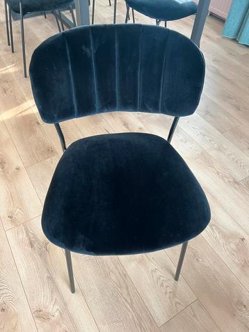 Zwarte velvet eetkamerstoelen, 6 stuks beschikbaar voor biedingen