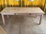 Massief hardhouten tafel. 230/100 cm en hoog 78 cm., Ophalen, Vijf personen of meer, 200 cm of meer, Rechthoekig